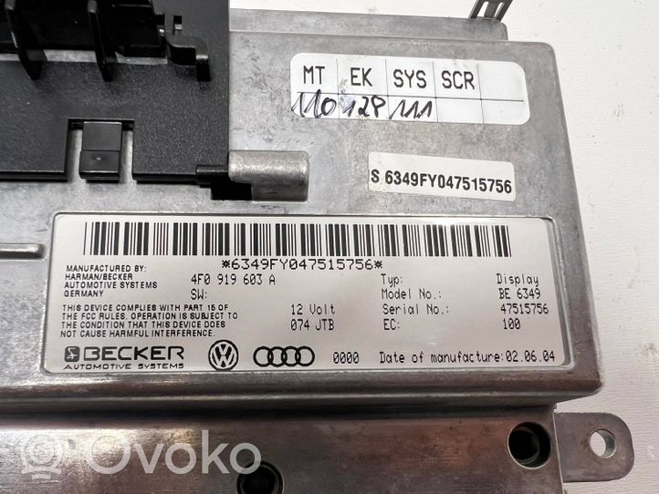 Audi A6 S6 C6 4F Monitori/näyttö/pieni näyttö 4F0919603A