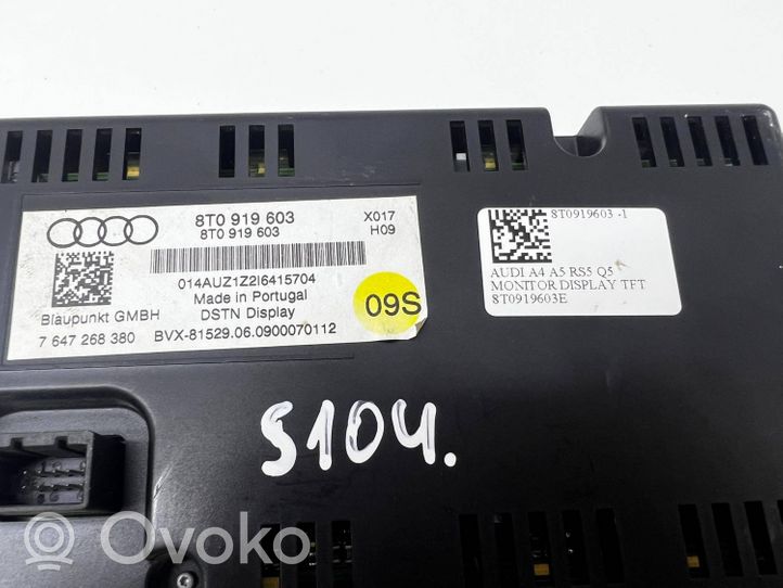 Audi A4 S4 B8 8K Monitori/näyttö/pieni näyttö 8T0919603