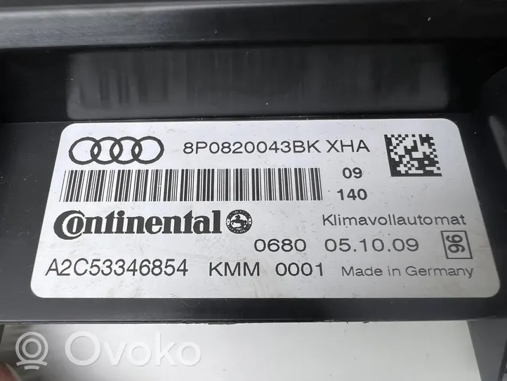 Audi A3 S3 8P Centralina del climatizzatore 8P0820043BK