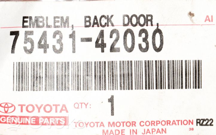 Toyota RAV 4 (XA30) Emblemat / Znaczek tylny / Litery modelu 7543142030