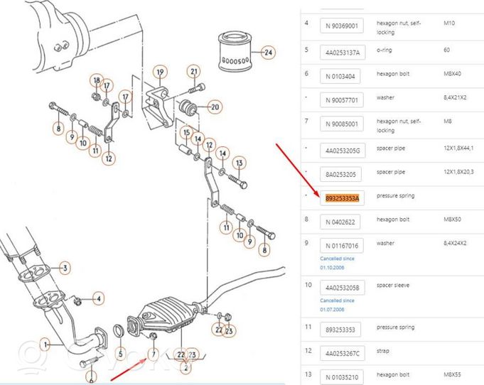 Audi 80 90 S2 B4 Tłumik kompletny 893253353A