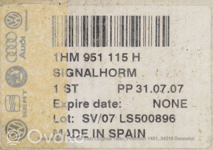 Volkswagen Golf VI Hupe Signalhorn Fanfare 1HM951115H
