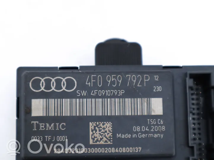 Audi A6 Allroad C6 Unité de commande module de porte 4F0959792P