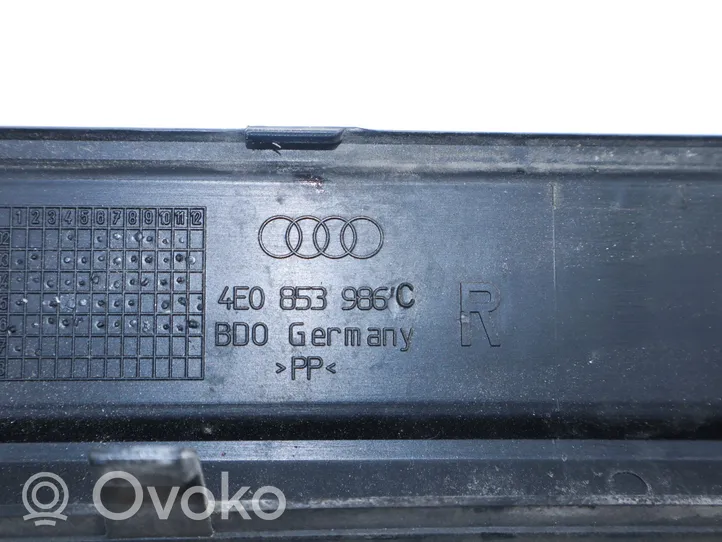 Audi A8 S8 D3 4E Etuoven kynnyksen suojalista 4E0853986C