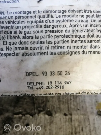 Opel Tigra B Matkustajan turvatyyny 93335024