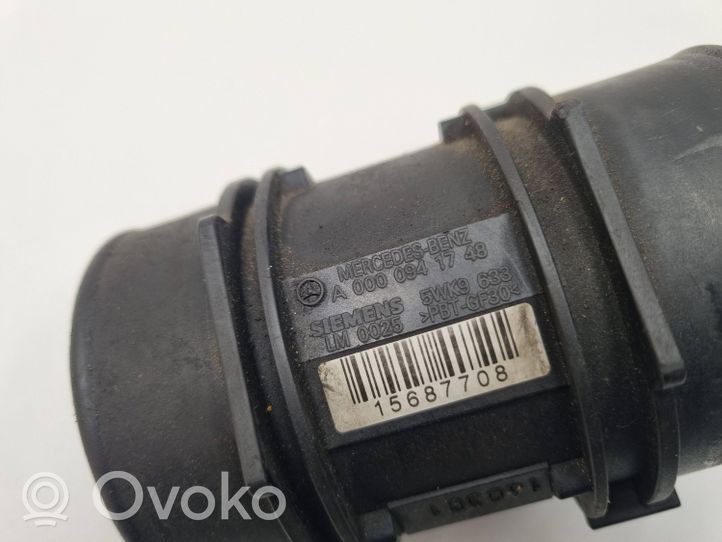 Mercedes-Benz G W461 463 Misuratore di portata d'aria A0000941748