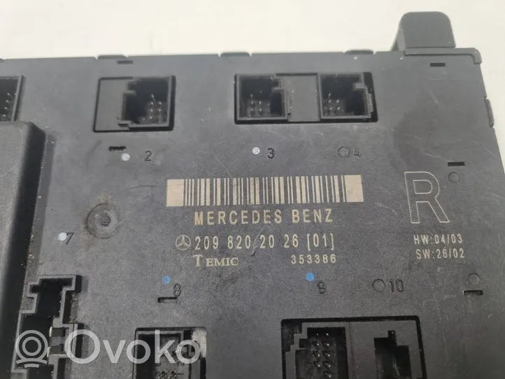 Mercedes-Benz CLK A209 C209 Door control unit/module A2098202026