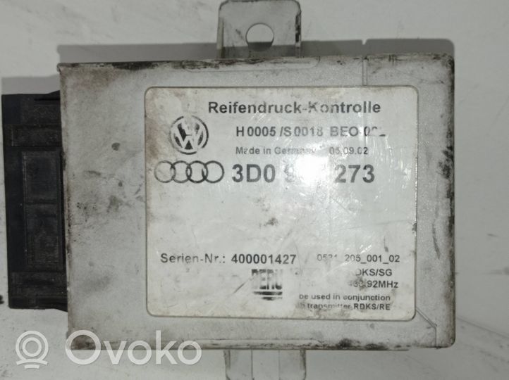 Volkswagen Phaeton Rengaspaineen valvontayksikkö 3d0907273