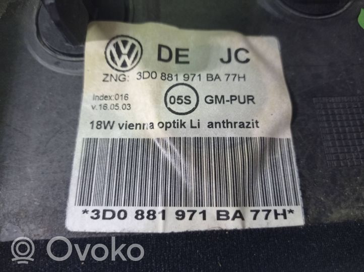 Volkswagen Phaeton Istuimen verhoilu 3D0881971BA