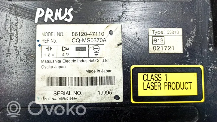 Toyota Prius (XW20) Radio/CD/DVD/GPS-pääyksikkö 8612047110