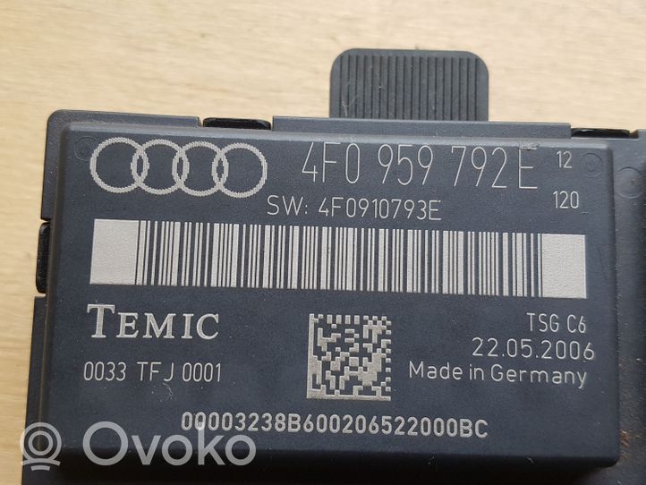 Audi A6 S6 C6 4F Sterownik / Moduł drzwi 4F0959792E