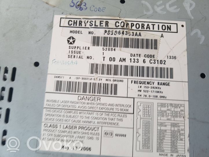 Chrysler 300 - 300C Radija/ CD/DVD grotuvas/ navigacija P05064363AA