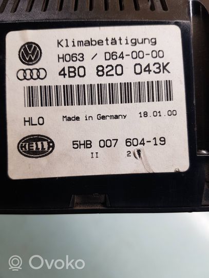 Audi A6 S6 C5 4B Ilmastoinnin ohjainlaite 4B0820043K