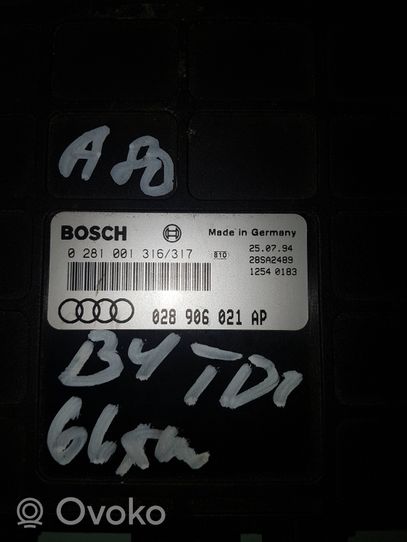 Audi 80 90 S2 B4 Centralina/modulo del motore 028906021AP