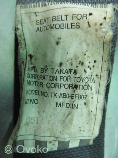 Toyota Urban Cruiser (XP110) Ceinture de sécurité arrière centrale (siège) TKAB0EF807