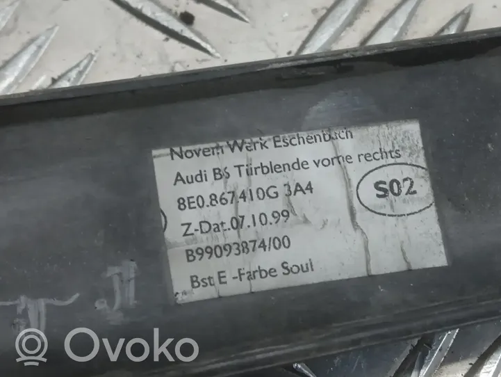 Audi A4 S4 B6 8E 8H Другая деталь отделки пере́дней дверей 8E0867410G