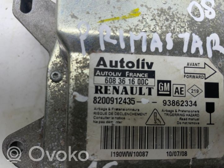 Nissan Primastar Sterownik / Moduł Airbag 8200912435