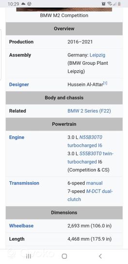 BMW M2 F87 Izpūtējs 90743903