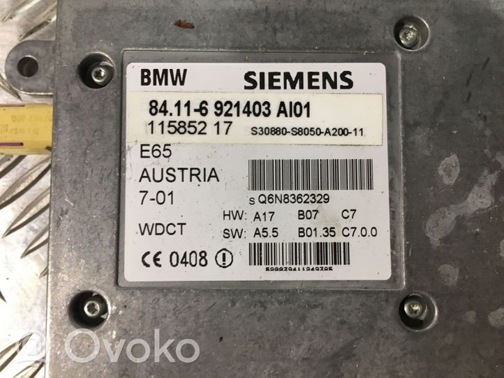 BMW 7 E65 E66 Centralina/modulo bluetooth 84116921403