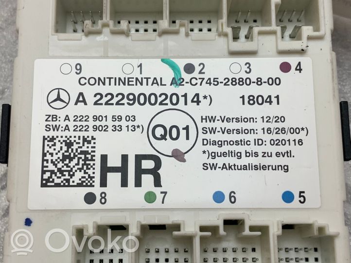 Mercedes-Benz GLC X253 C253 Durų elektronikos valdymo blokas A2229002014