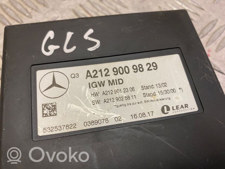 Mercedes-Benz GLS X166 Moduł sterowania Gateway A2129009829