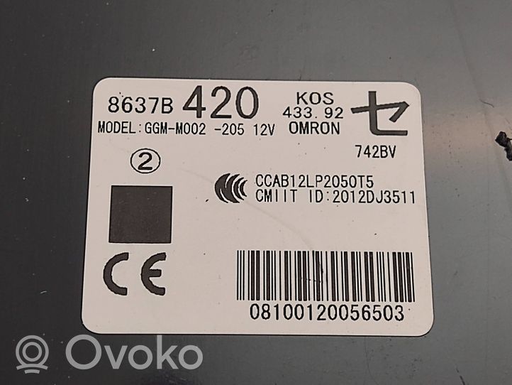 Mitsubishi Outlander Beraktės sistemos KESSY (keyless) valdymo blokas/ modulis 8637B420