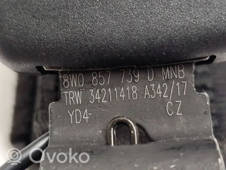 Audi A4 S4 B9 Klamra środkowego pasa bezpieczeństwa fotela tylnego 8W0857739D