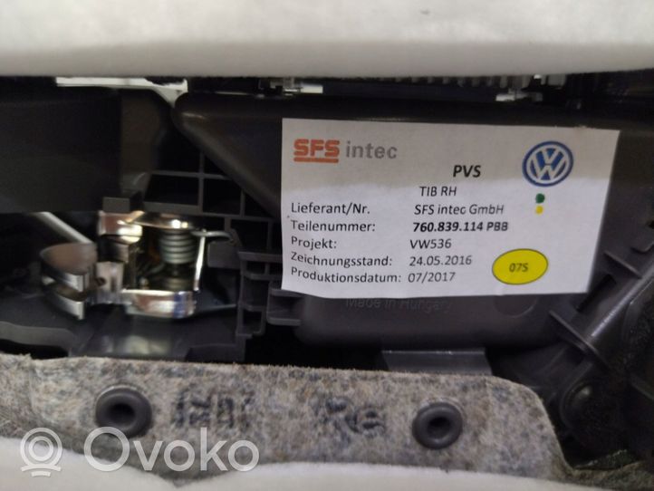 Volkswagen Touareg III Rivestimento del pannello della portiera posteriore 760839114