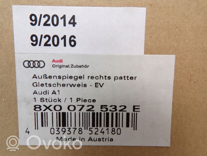 Audi A1 Copertura in plastica per specchietti retrovisori esterni 8X0072531E