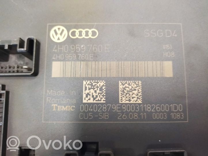 Audi A8 S8 D4 4H Modulo di controllo sedile 4H0959760E