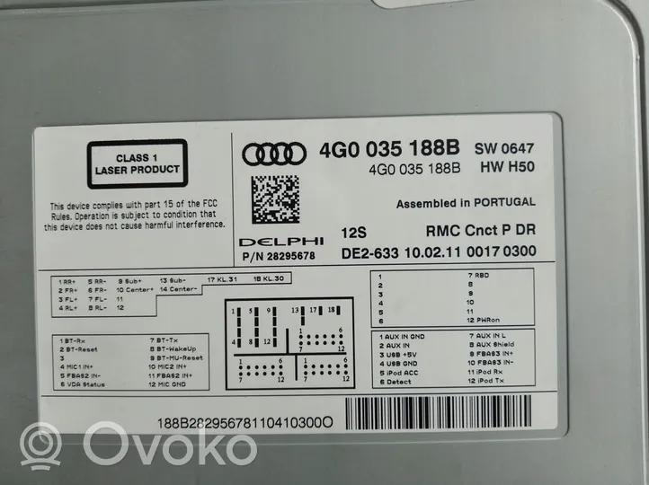 Audi A7 S7 4G Radio/CD/DVD/GPS-pääyksikkö 4G0035188B