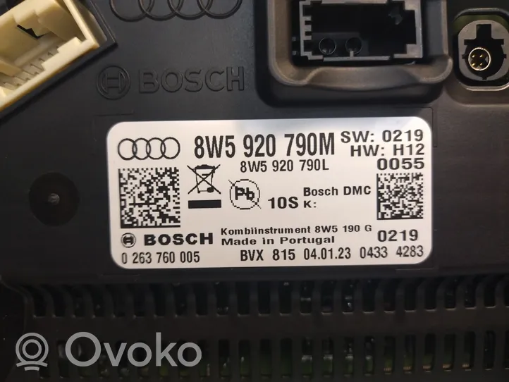 Audi A4 S4 B9 8W Compteur de vitesse tableau de bord 8W5920790M