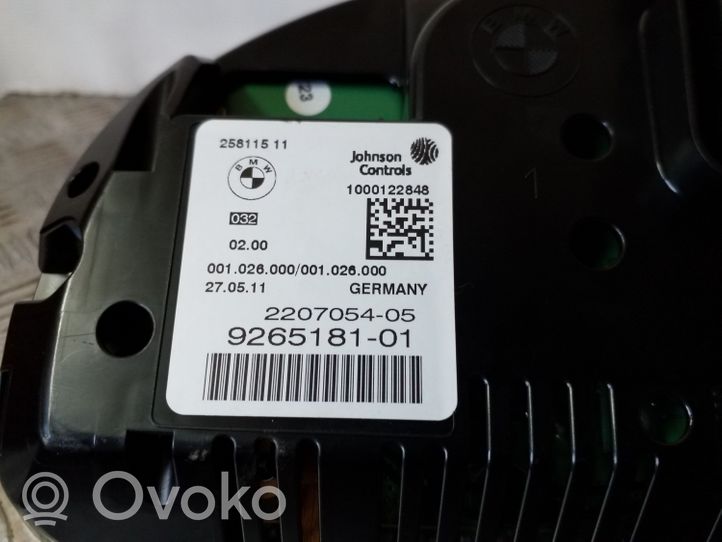 BMW 5 F10 F11 Tachimetro (quadro strumenti) 9265181