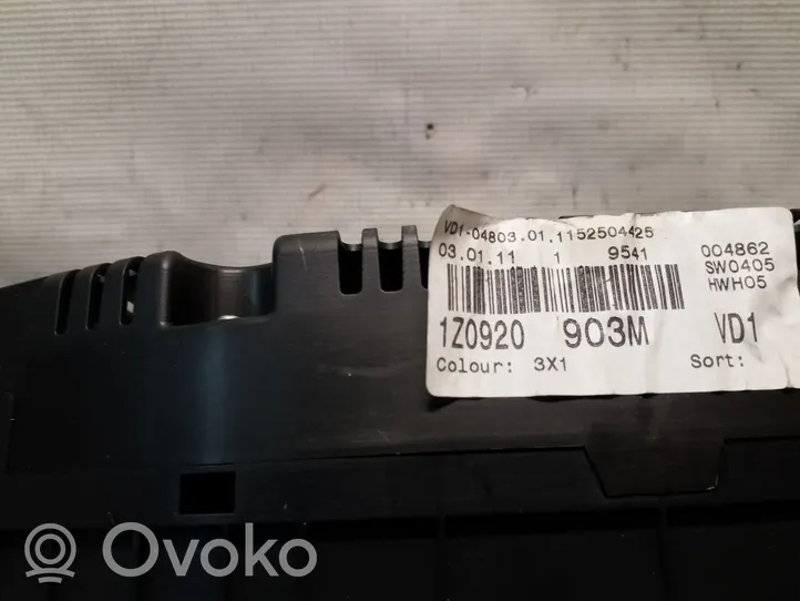 Skoda Octavia Mk2 (1Z) Tachimetro (quadro strumenti) 1Z0920903M