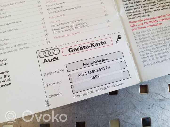 Audi A6 S6 C5 4B Radio/CD/DVD/GPS-pääyksikkö 4B0035192K