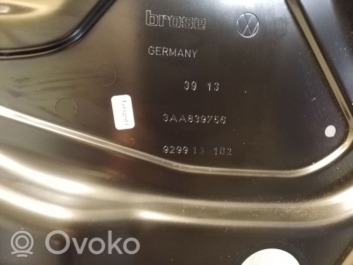 Volkswagen PASSAT B7 Mechanizm podnoszenia szyby tylnej bez silnika 3AA839756