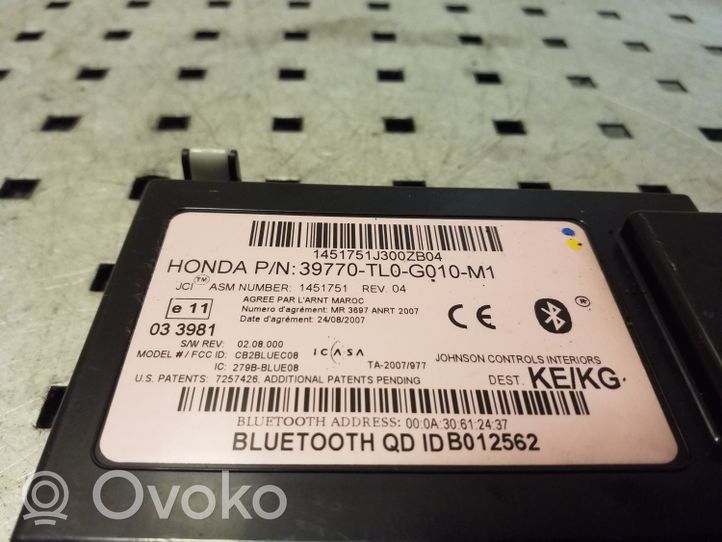 Honda Accord Moduł / Sterownik Bluetooth 39770TL0G010M1