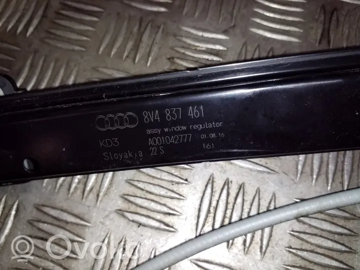 Audi A3 S3 8V Mechanizm podnoszenia szyby przedniej bez silnika 8V4837461