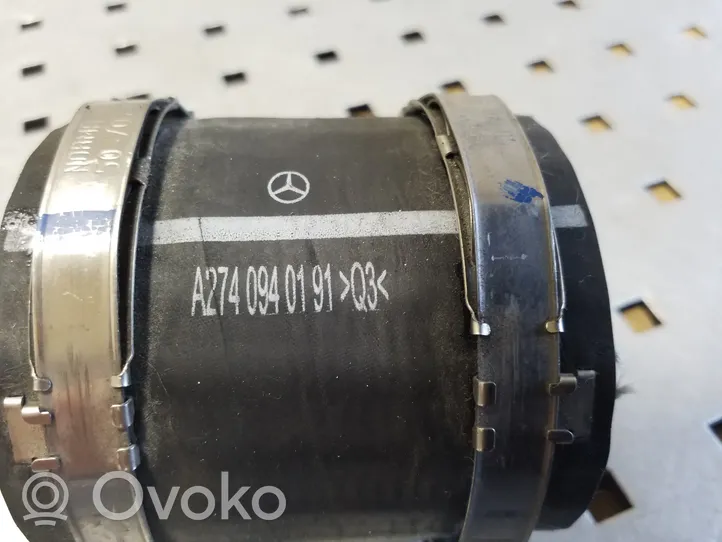 Mercedes-Benz GLC X253 C253 Tube d'admission de tuyau de refroidisseur intermédiaire A2740940191