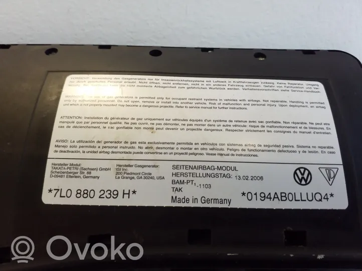 Volkswagen Touareg I Sėdynės oro pagalvė 7L0880239H