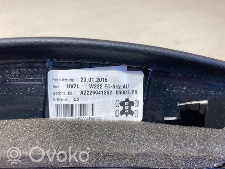 Mercedes-Benz S W222 Osłona dźwigni hamulca ręcznego skóra / tkanina A2226941382