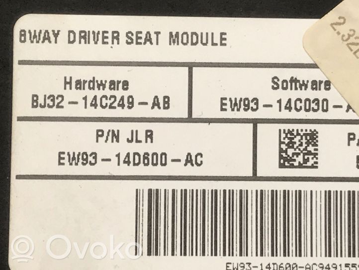 Jaguar XJ X351 Modulo di controllo sedile BJ3214C249AB