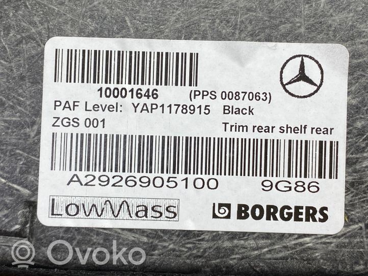 Mercedes-Benz GLE (W166 - C292) Other trunk/boot trim element A2926905100