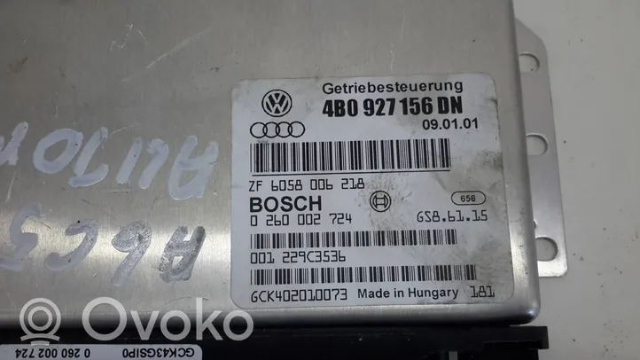 Audi A6 S6 C5 4B Vaihdelaatikon ohjainlaite/moduuli 4B0927156DN