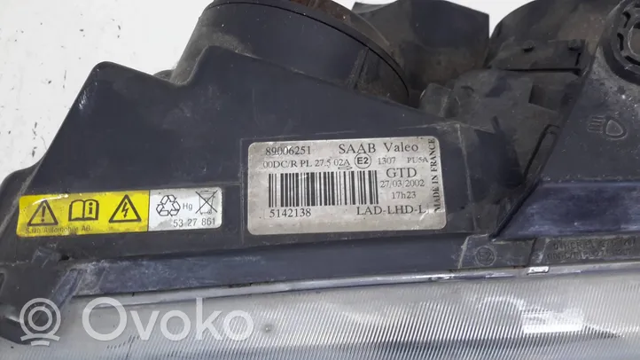 Saab 9-5 Lampa przednia 89006251