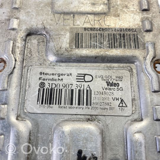 Volkswagen Phaeton Xenon control unit/module 3D0907391A