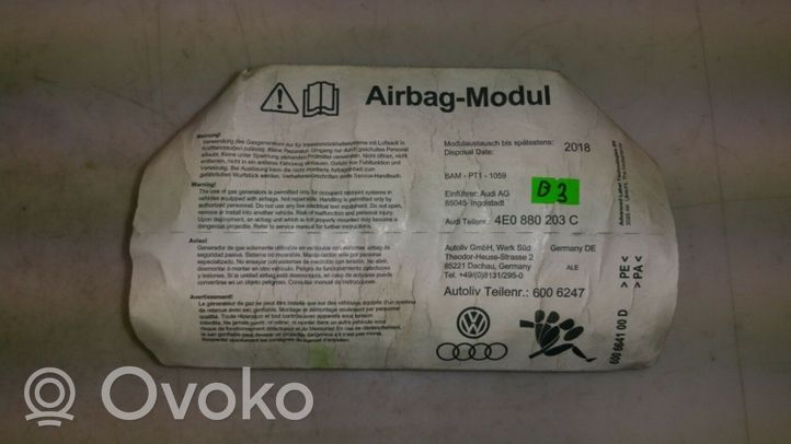 Audi A8 S8 D3 4E Poduszka powietrzna Airbag pasażera 4E0880203C