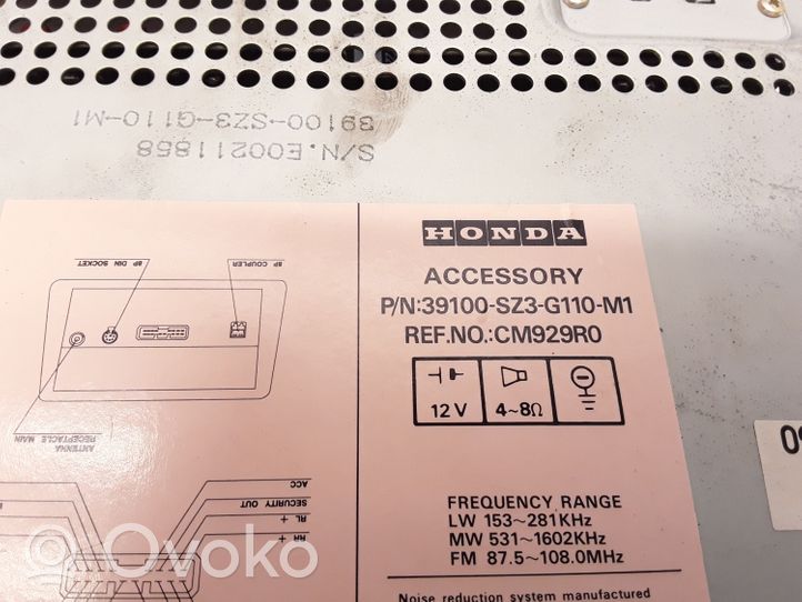 Honda Legend III KA9 Panel / Radioodtwarzacz CD/DVD/GPS 39100SZ3G110