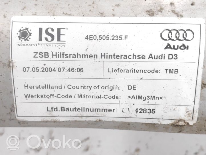 Audi A8 S8 D3 4E Sottotelaio posteriore 00042835