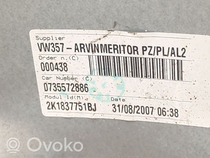 Volkswagen Caddy Manualny podnośnik szyby drzwi przednich 2K1837751BJ